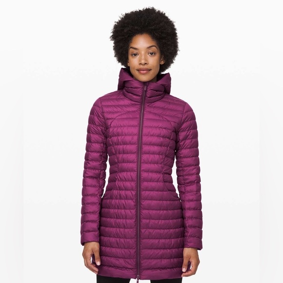 Lululemon Pack It Down Jacket Long Puffer Hooded Water-Resistant Marvel 6 EUC - Picture 9 of 9